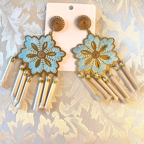 Jewelry - 🌟New Gorgeous Threaded Chrome Earrings